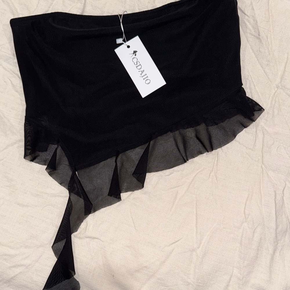 Black Ruffle tube top